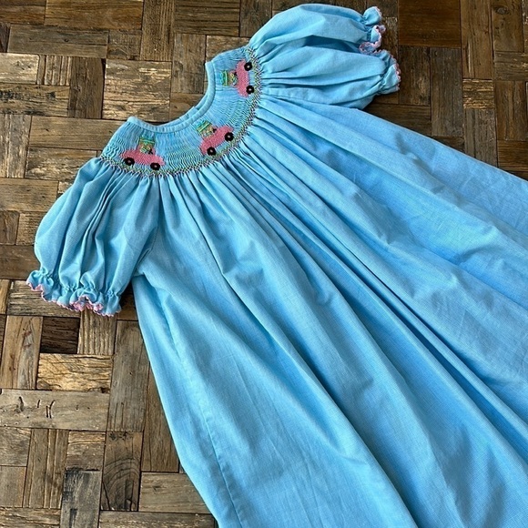 Smocked Bishop Christmas Dress by Silly Goose - Picture 2 of 10